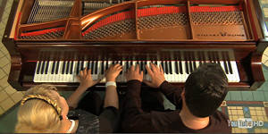 Video: Brahms Hungarian Dance piano duet