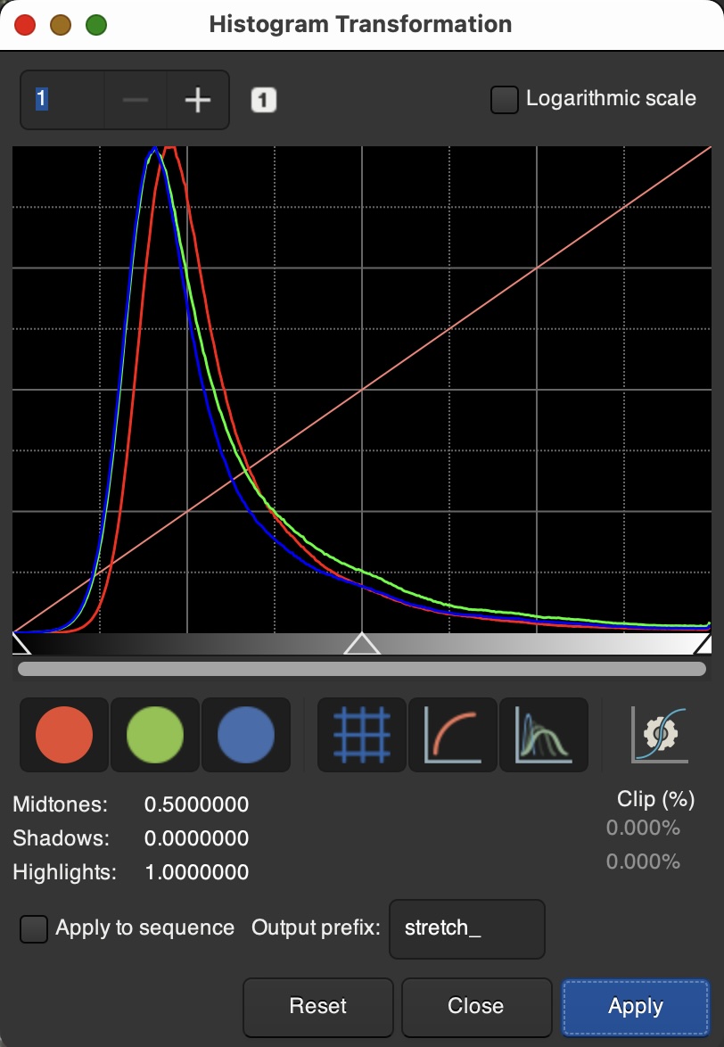 Siril Histogram